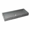 Alfi Brand 39 inch Solid Concrete Gray Matte Trough Sink for the Bathroom ABCO39TR